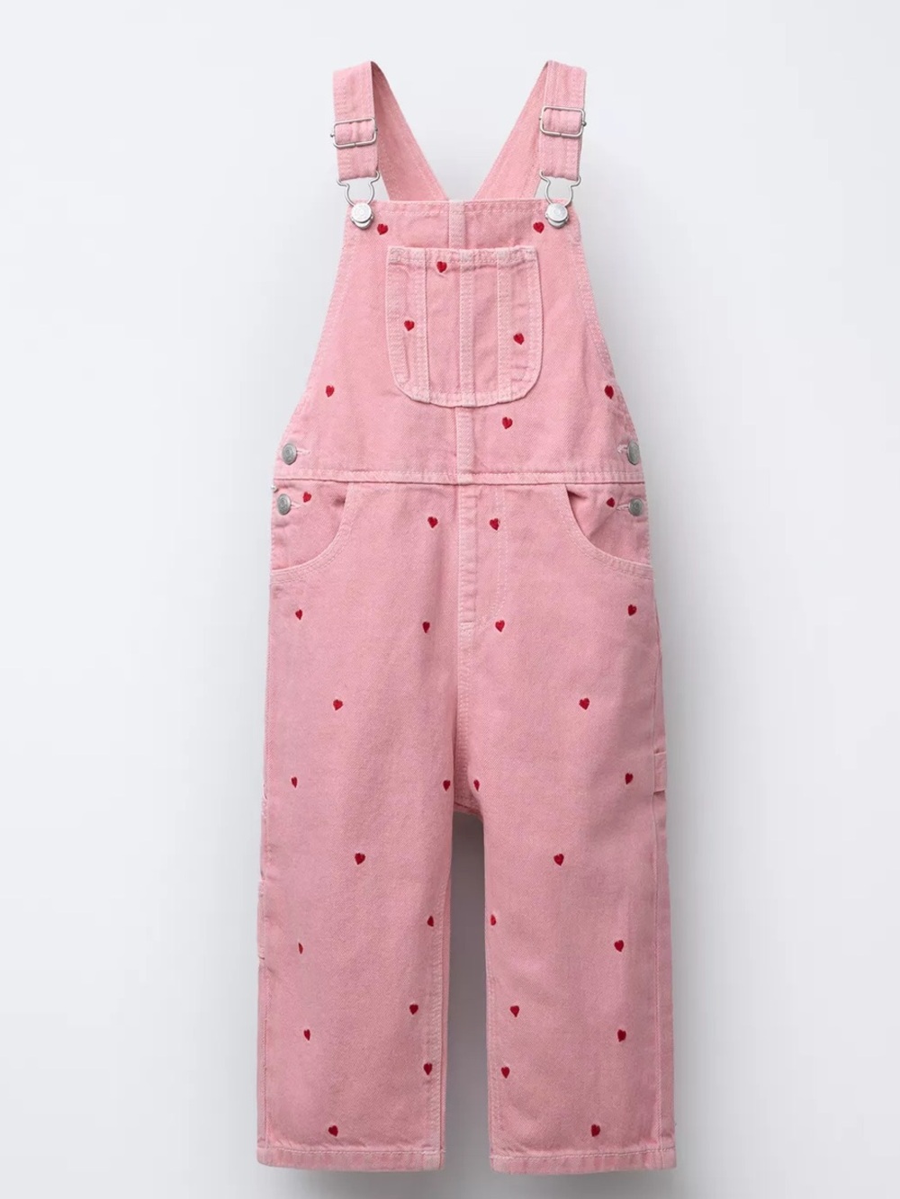 Zara Pink Overalls with Red Heart Print